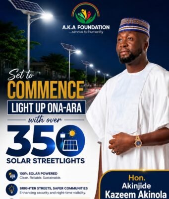 Akinjide Akinola Rolls Out “Light Up Ona-Ara” to Boost Security, Businesses (SEE DETAILS)