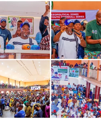 Massive Crowd as Oyo APC Deputy Governorship Candidate Adedeji Visits Saki, Ogbomoso Promises Workers’ Welfare, Education